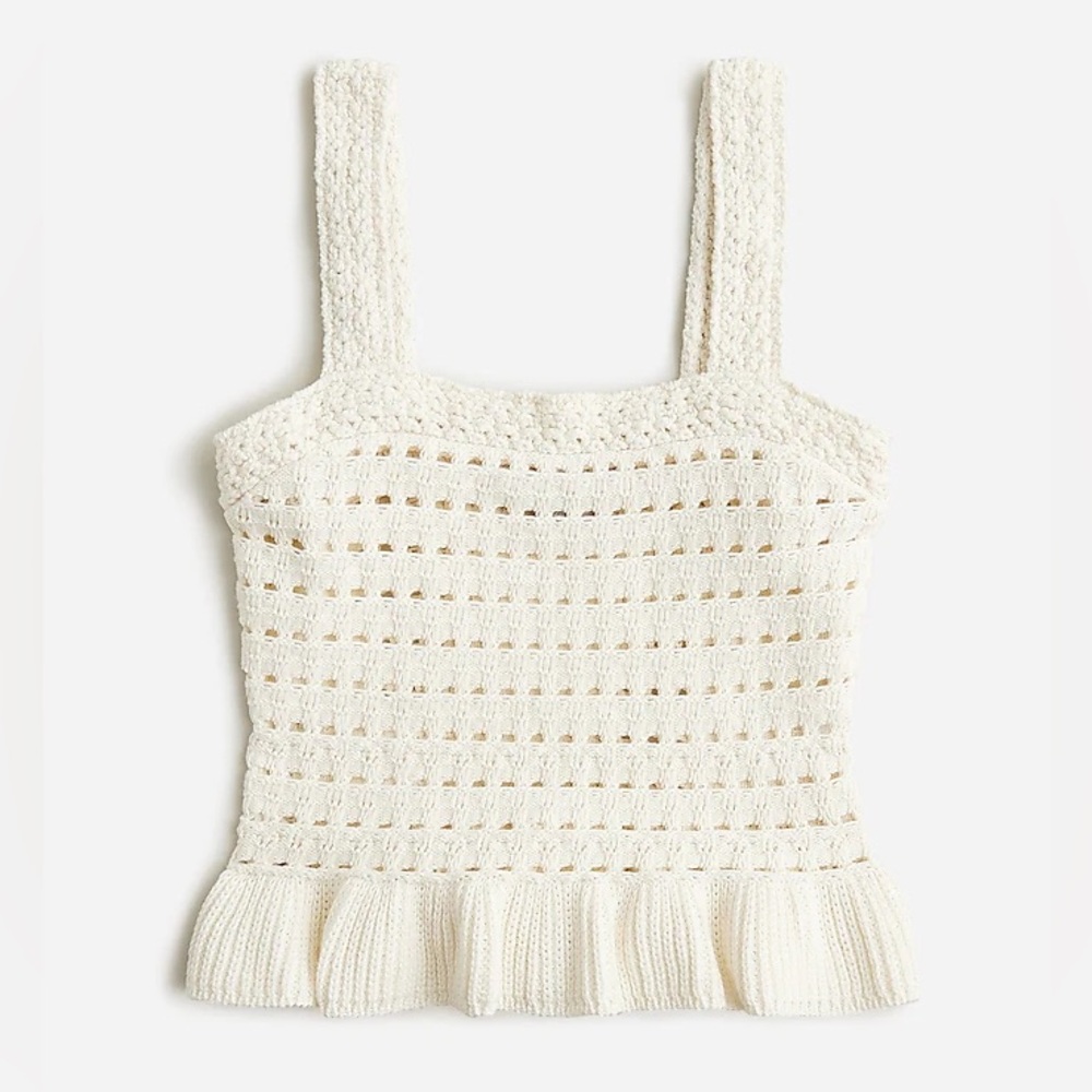 NWT J Crew Crochet ruffle sweater-tank